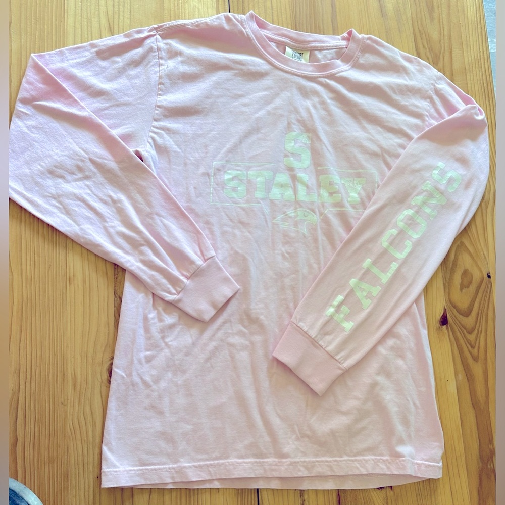 🩵4 items for $30- Comfort Colors Stanley Falcons light pink long sleeve T 062